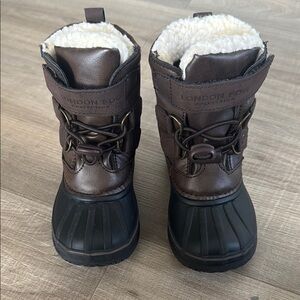 London Fog Kids' Brown and Black Winter Boots